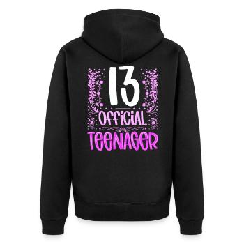 13 Geburtstag Mädchen süß 13. Geburtstag 13 Jahr - Unisex Premium Bio Zip Hoodie - Schwarz - Hinten - Nico (187cm)