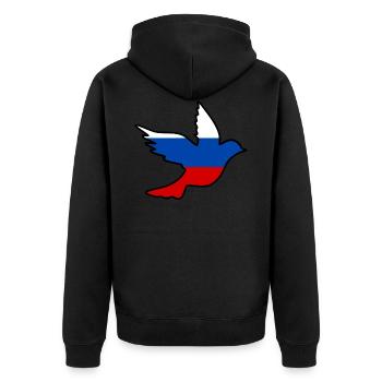 Russland - Unisex Premium Bio Zip Hoodie - Schwarz - Hinten - Nico (187cm)