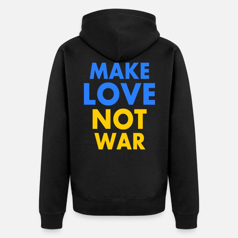 Make love not war - Unisex Premium Bio Zip Hoodie - Schwarz