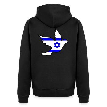 Frieden taube - Unisex Premium Bio Zip Hoodie - Schwarz - Hinten - Nico (187cm)