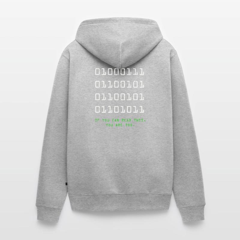 Geek Computer Nerd Binary Code IT Funny Programmer Unisex Premium Organic Zip Hoodie