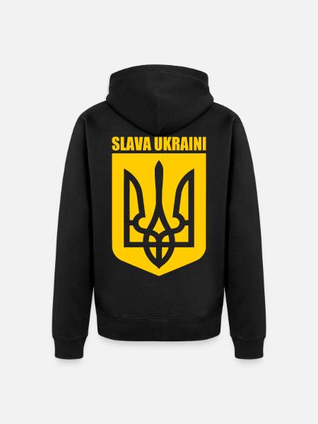 Slava ukraini - Unisex Premium Organic Zip Hoodie - black