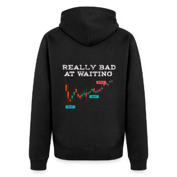 Crypto-monnaie vraiment mauvais à attendre impatiemment T - Veste à capuche bio Premium Unisexe - noir - Dos - Nico (187cm)