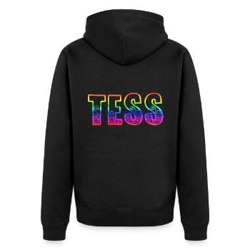 tess rs arc-en-ciel - Veste à capuche bio Premium Unisexe - noir - Dos - Nico (187cm)
