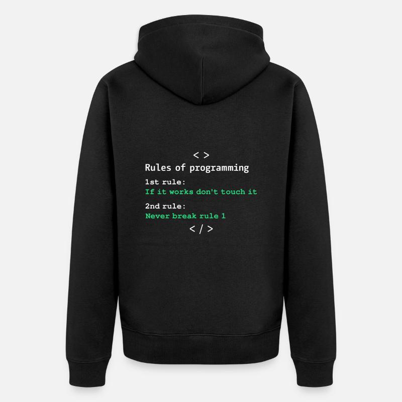 Regeln der Programmierung - Unisex Premium Bio Zip Hoodie - Schwarz