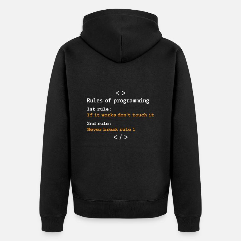 Regeln der Programmierung - Unisex Premium Bio Zip Hoodie - Schwarz