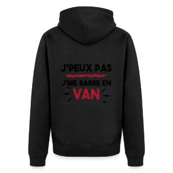 J'peux Pas J'me Barre en Van Cadeau Anniversaire - Veste à capuche bio Premium Unisexe - noir - Dos - Nico (187cm)