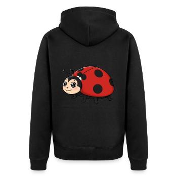 Animal Cartoon Ladybug - Unisex Premium Organic Zip Hoodie - black - Back - Nico (187cm)