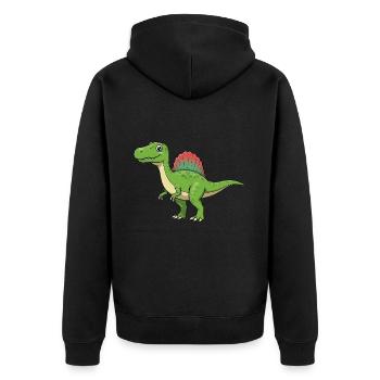 Dino Cartoon Spinosaurus - Unisex Premium Organic Zip Hoodie - black - Back - Nico (187cm)