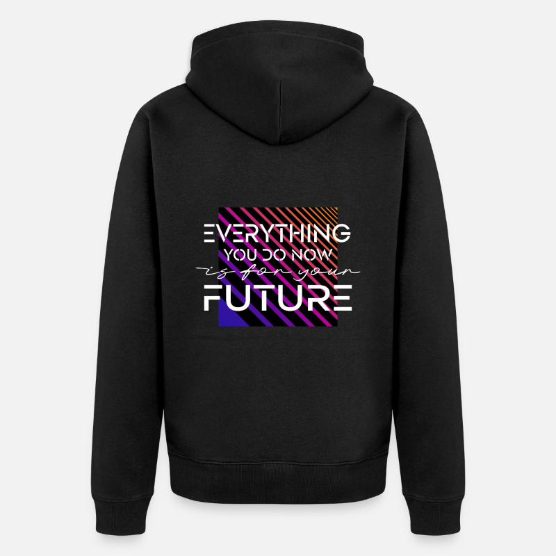 For your future - Unisex Premium Bio Zip Hoodie - Schwarz