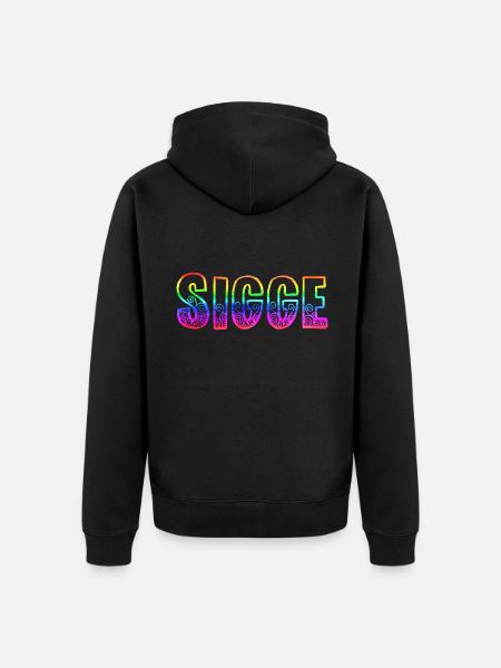 sigge rs rainbow - Unisex Premium Organic Zip Hoodie - black