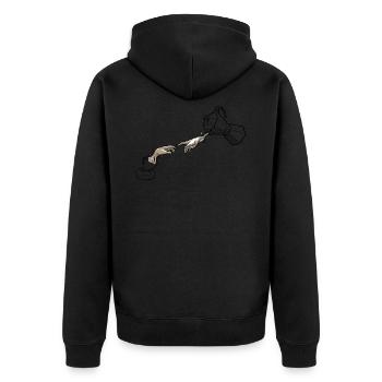 creation of coffee - Unisex Premium Organic Zip Hoodie - black - Back - Nico (187cm)