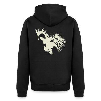 Forest Animals Squirrel Hedgehog Fairycore Nature - Unisex Premium Organic Zip Hoodie - black - Back - Nico (187cm)