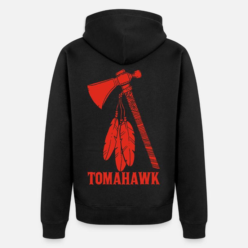 Tomahawk rouge - Veste à capuche bio Premium Unisexe - noir
