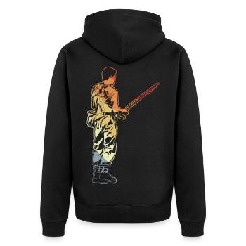 Pêcheur vintage - Veste à capuche bio Premium Unisexe - noir - Dos - Nico (187cm)