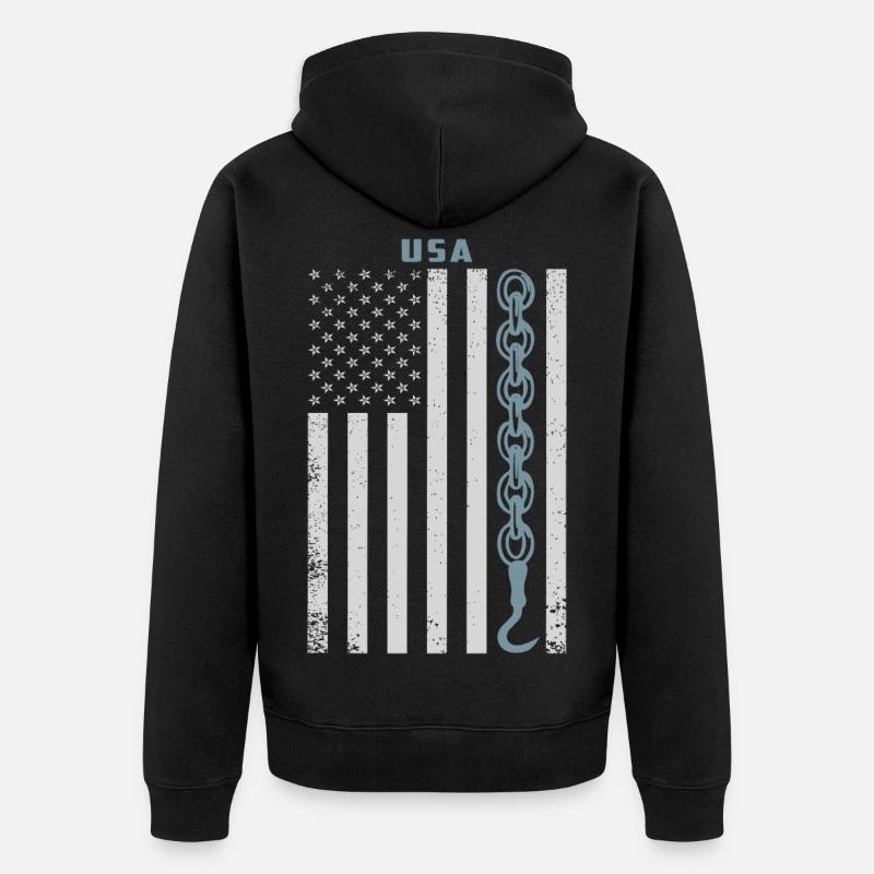 Abschleppdienst - Unisex Premium Bio Zip Hoodie - Schwarz