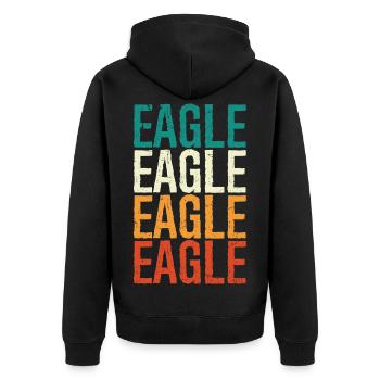 Eagle Vintage - Unisex Premium Organic Zip Hoodie - black - Back - Nico (187cm)