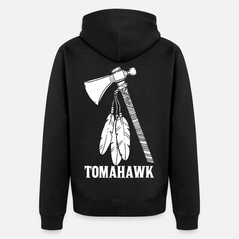 Tomahawk blanc - Veste à capuche bio Premium Unisexe - noir