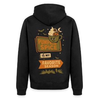 Pumpkin Spice Is My Favorite Season Funny - Unisex Premium Organic Zip Hoodie - black - Back - Nico (187cm)