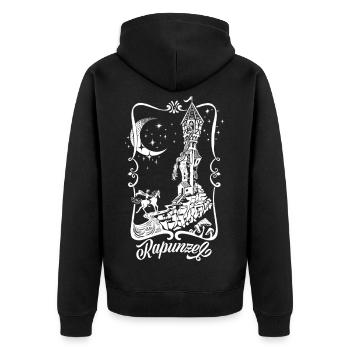 Tour Raiponce Silhouette Princesse - Veste à capuche bio Premium Unisexe - noir - Dos - Nico (187cm)
