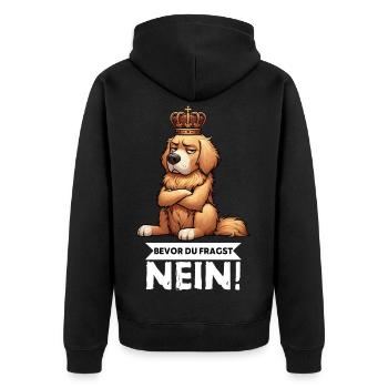 Avant de demander à Goldie Goldies Golden Retriever - Veste à capuche bio Premium Unisexe - noir - Dos - Nico (187cm)