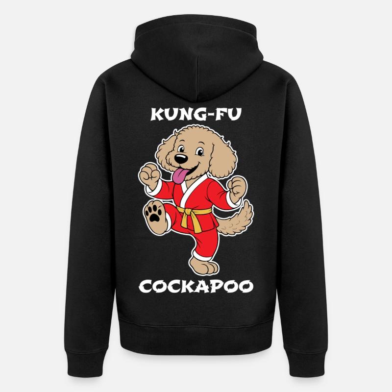 Cockapoo Kung-Fu - Unisex Premium Bio Zip Hoodie - Schwarz
