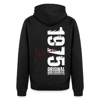 51st Birthday Gift Husband Wife March 1975 - Unisex Premium Organic Zip Hoodie - black - Back - Nico (187cm)