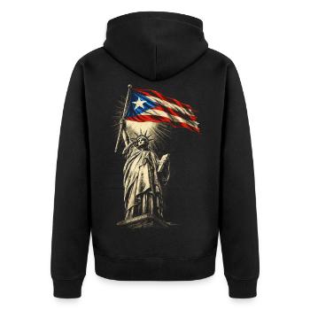 Porto Rico Boricua - Veste à capuche bio Premium Unisexe - noir - Dos - Nico (187cm)