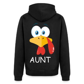 Tante Dinde Drôle de cadeau de Thanksgiving pour Tante - Veste à capuche bio Premium Unisexe - noir - Dos - Nico (187cm)