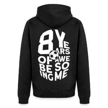 8 ANS DE FOOTBALL GÉNIAL 8E ANNIVERSAIRE - Veste à capuche bio Premium Unisexe - noir - Dos - Nico (187cm)