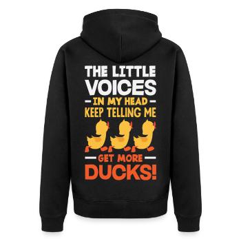 Motifs drôles de canards Citons amoureux de canards - Veste à capuche bio Premium Unisexe - noir - Dos - Nico (187cm)