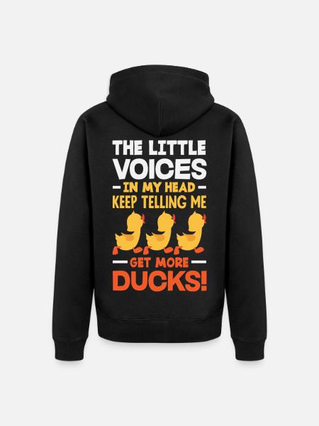 Funny Ducks Motif Ducks Lover Sayings - Unisex Premium Organic Zip Hoodie - black