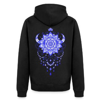 Spirituality Sacred Geometry Lotus Flower Zen - Unisex Premium Organic Zip Hoodie - black - Back - Nico (187cm)