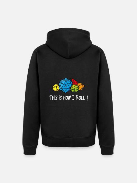 RPG: So rolle ich! - Unisex Premium Bio Zip Hoodie - Schwarz