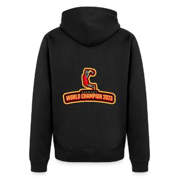 Basketball Tshirt World Champion Gift 2023 Dunk - Unisex Premium Organic Zip Hoodie - black - Back - Nico (187cm)