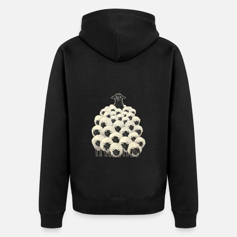 Mouton noir - Veste à capuche bio Premium Unisexe - noir