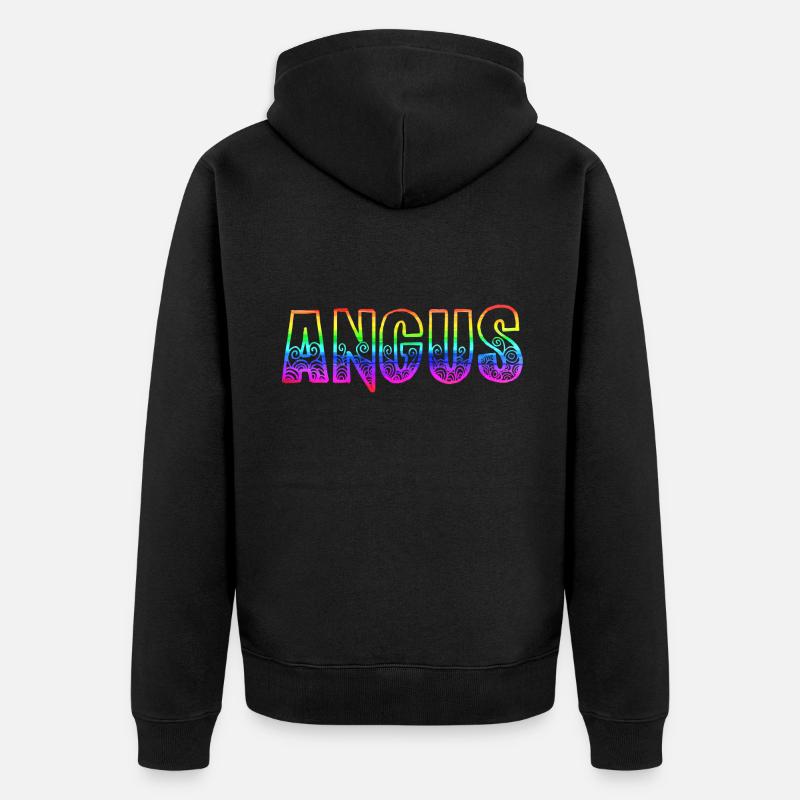 angus rs regenbogen - Unisex Premium Bio Zip Hoodie - Schwarz