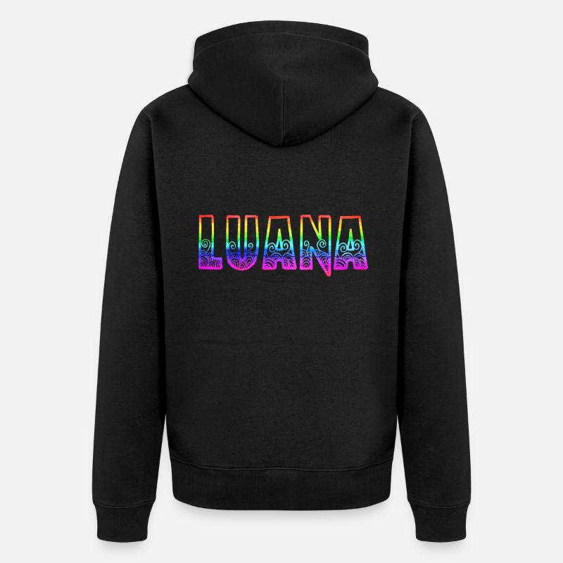 luana rs regenbogen - Unisex Premium Bio Zip Hoodie - Schwarz