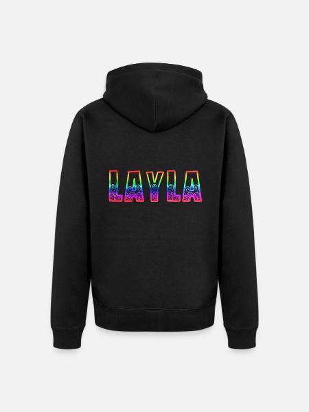layla rs regenbogen - Unisex Premium Bio Zip Hoodie - Schwarz