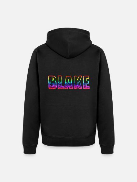 blake rs rainbow - Unisex Premium Organic Zip Hoodie - black