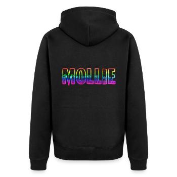 mollie rs rainbow - Unisex Premium Organic Zip Hoodie - black - Back - Nico (187cm)