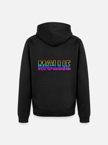 mollie rs rainbow - Unisex Premium Organic Zip Hoodie - black