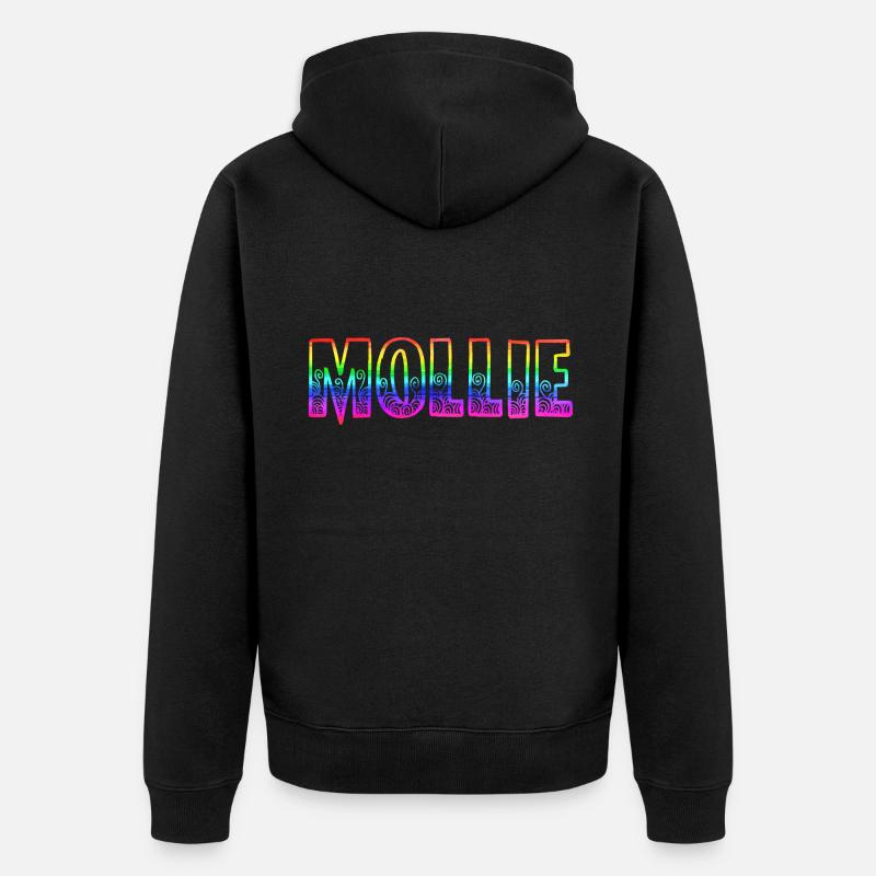 mollie rs regenbogen - Unisex Premium Bio Zip Hoodie - Schwarz
