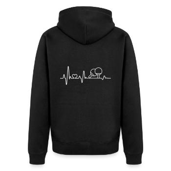 Herzschlag Tischtennis Ping-Pong Schläger Pingpong - Unisex Premium Bio Zip Hoodie - Schwarz - Hinten - Nico (187cm)