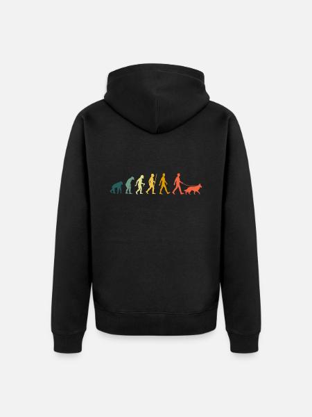 Retro Schäferhund Evolution Schäferhunde - Unisex Premium Bio Zip Hoodie - Schwarz