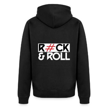 T-shirt audacieux Rock & Roll Hashtag Statement - Veste à capuche bio Premium Unisexe - noir - Dos - Nico (187cm)