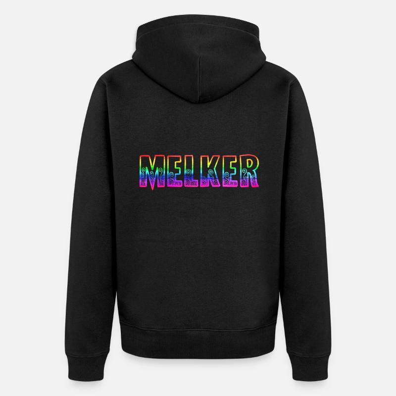 melker rs regenbogen - Unisex Premium Bio Zip Hoodie - Schwarz