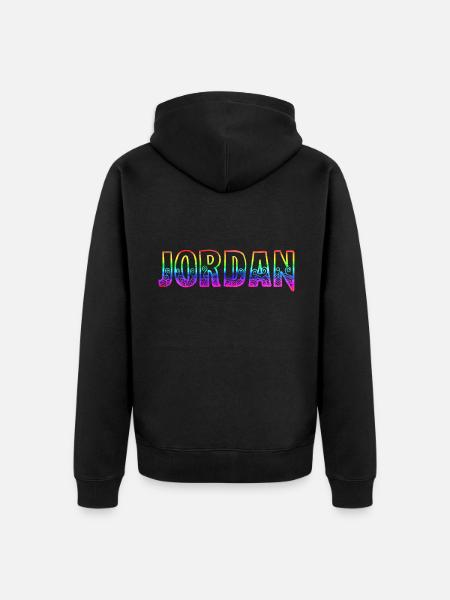 jordan rs rainbow - Unisex Premium Organic Zip Hoodie - black