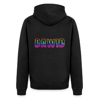 dawid rs rainbow - Unisex Premium Organic Zip Hoodie - black - Back - Nico (187cm)