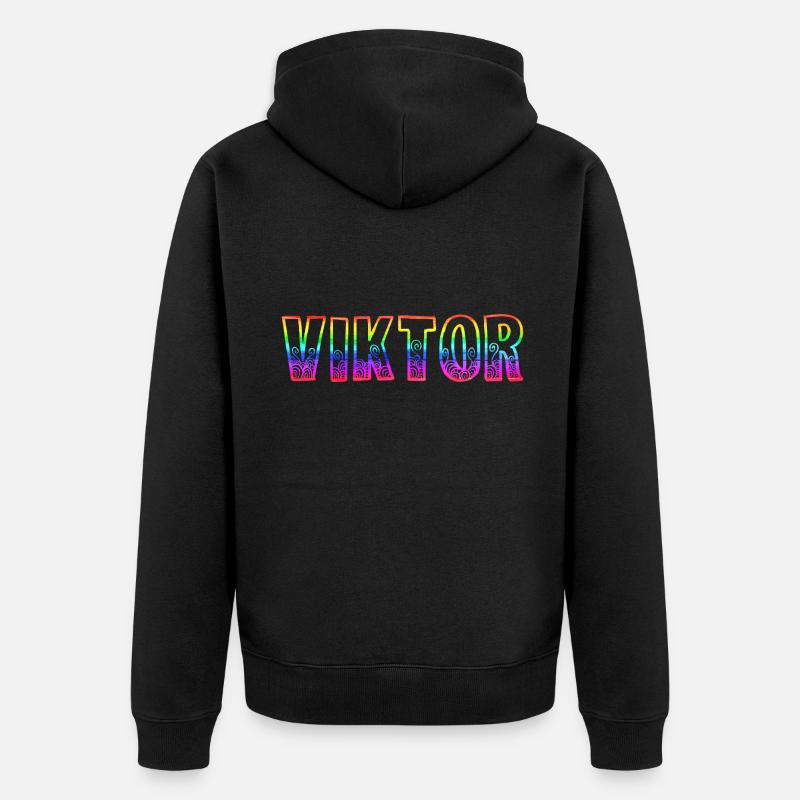 viktor rs regenbogen - Unisex Premium Bio Zip Hoodie - Schwarz